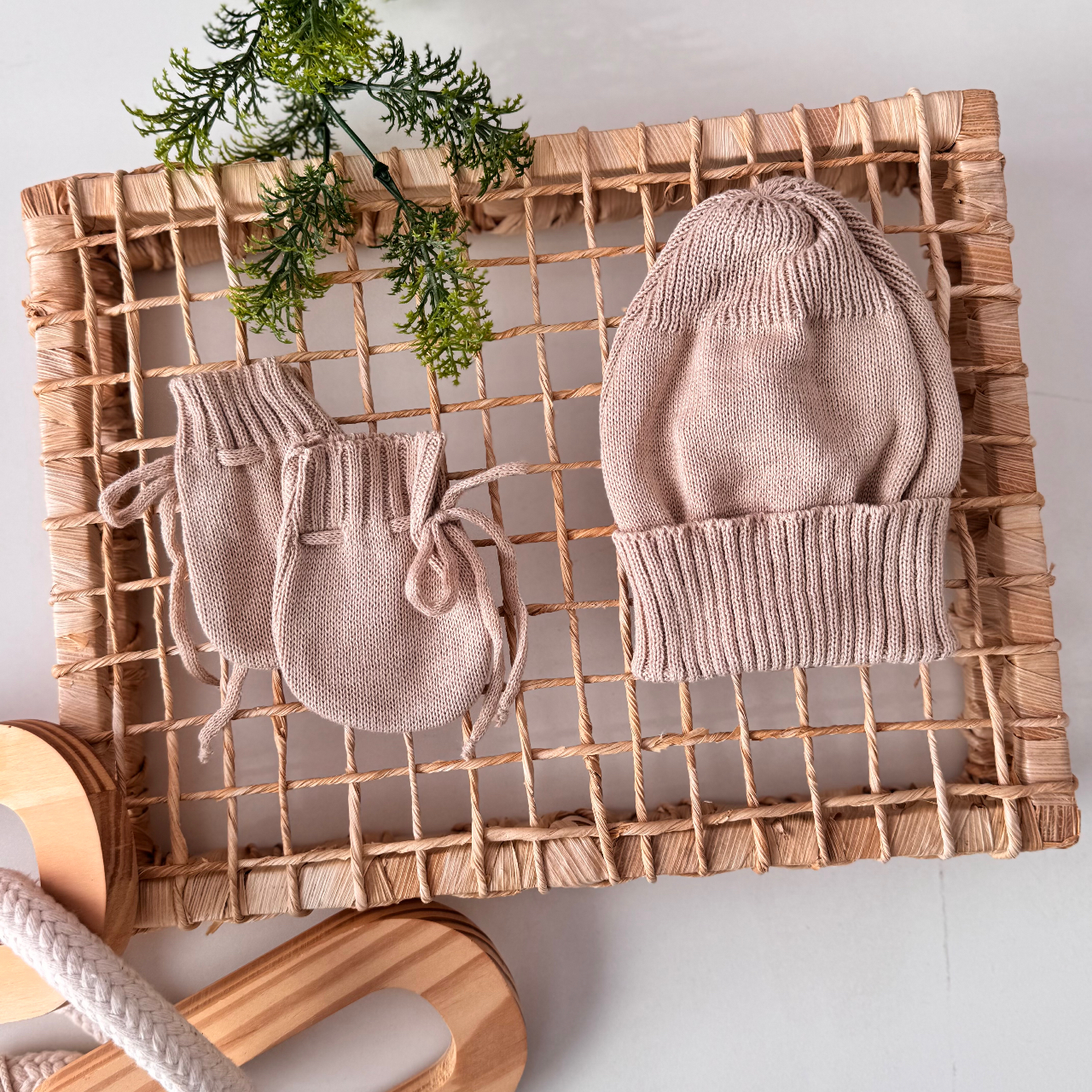  kit touca e luva- areia